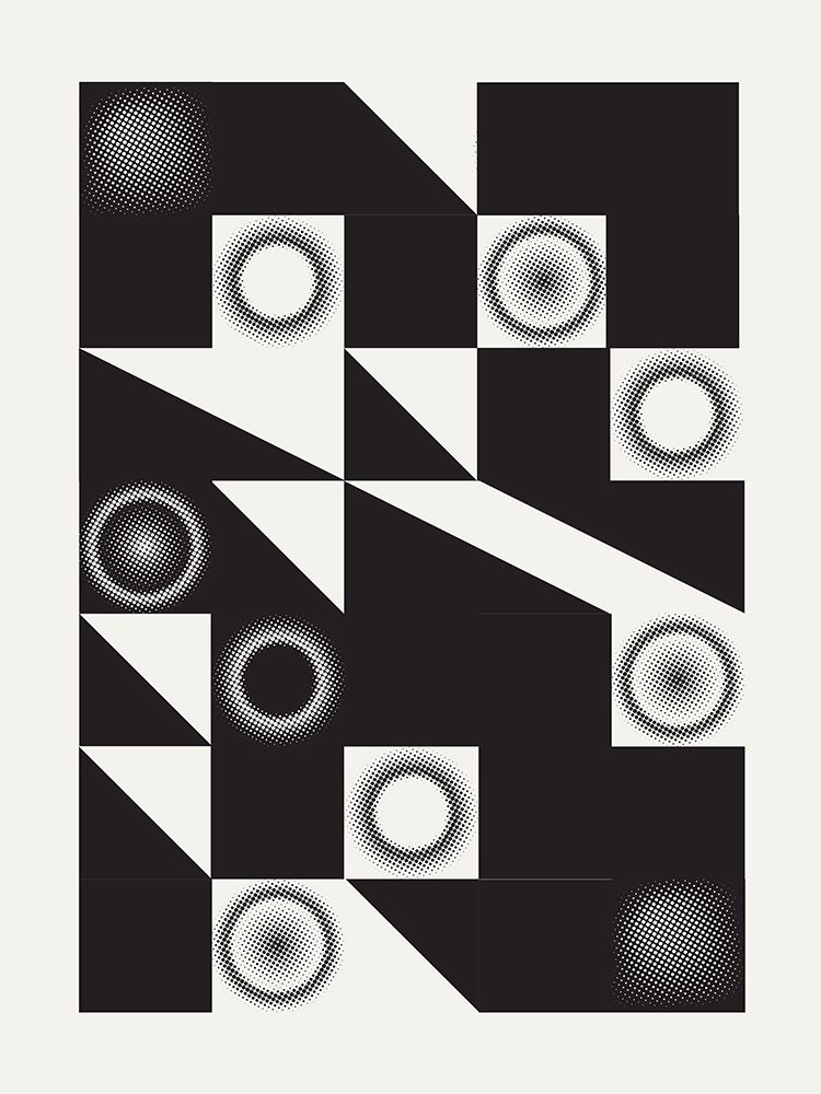 Squares and Triangles In Black art print by Little Dean for $57.95 CAD