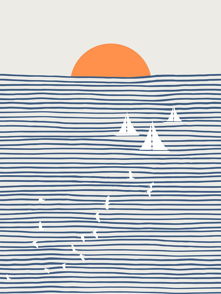 Three White Sails art print by Little Dean for $57.95 CAD