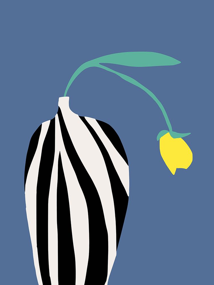 Tulip In Zebra Striped Vase art print by Little Dean for $57.95 CAD