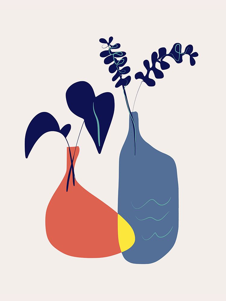Vase In Blue and Red art print by Little Dean for $57.95 CAD