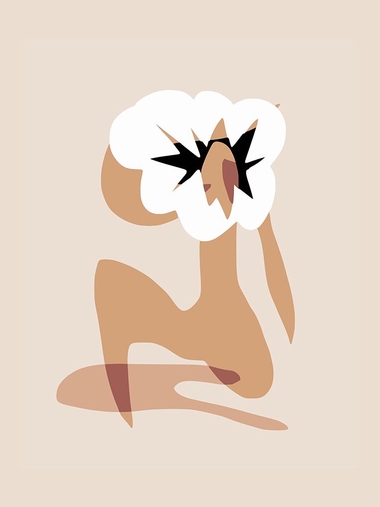 White Floral In Nude art print by Little Dean for $57.95 CAD