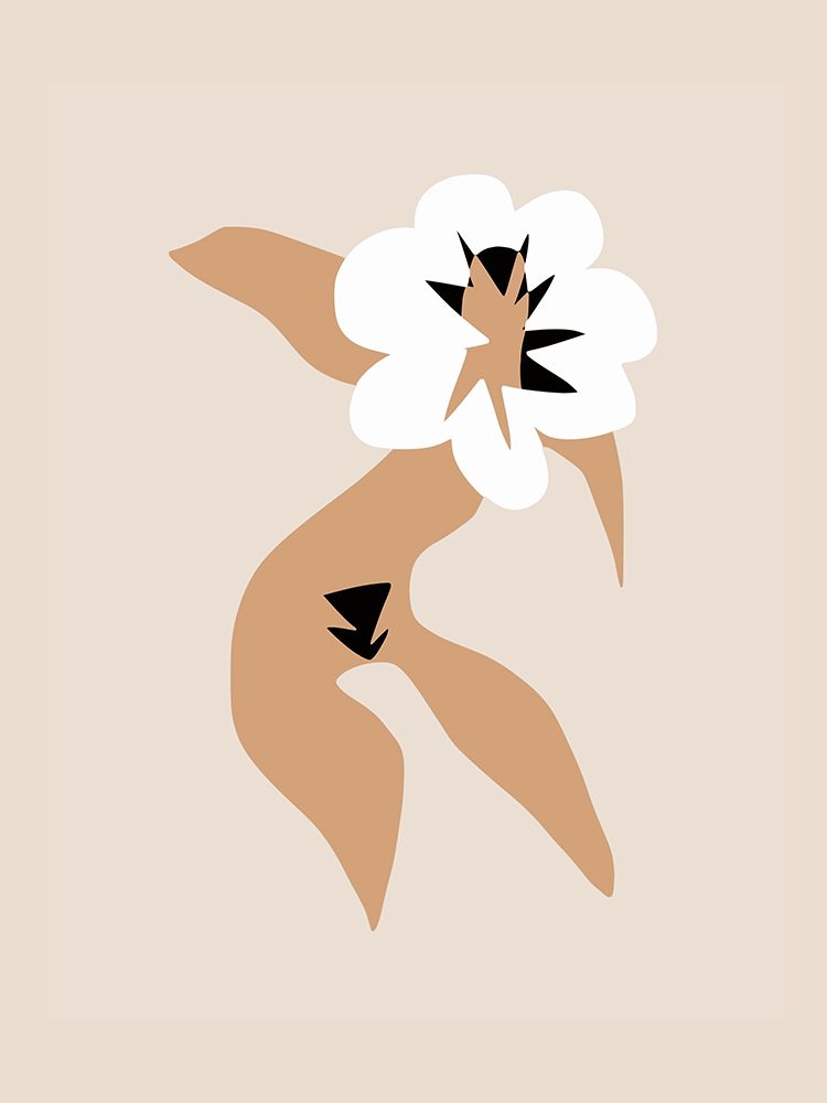 White Floral Twerk art print by Little Dean for $57.95 CAD