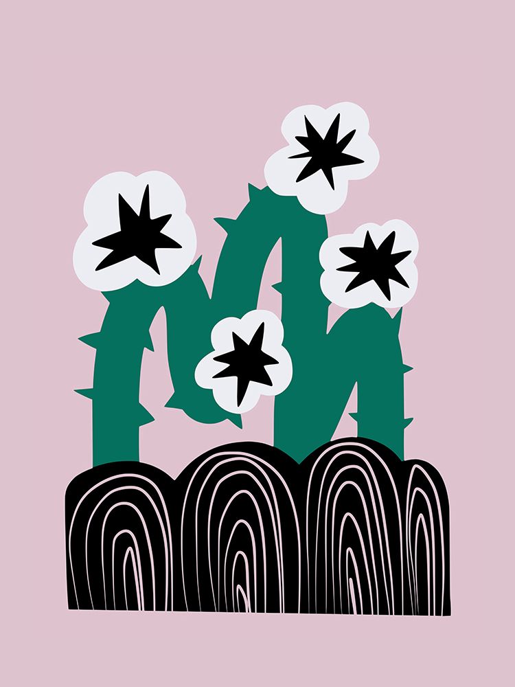 Black Thorny Star Flower art print by Little Dean for $57.95 CAD