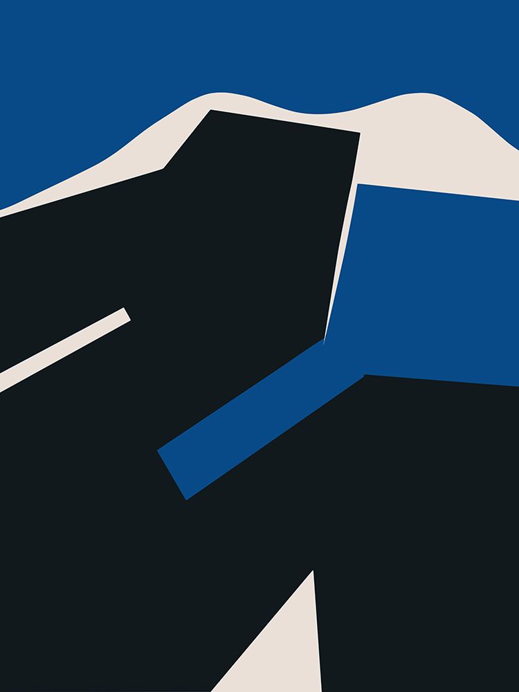 Blue And Black Plain Abstract art print by Little Dean for $57.95 CAD