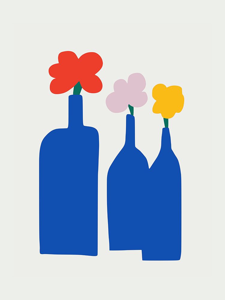 Blue Bottle Vase art print by Little Dean for $57.95 CAD