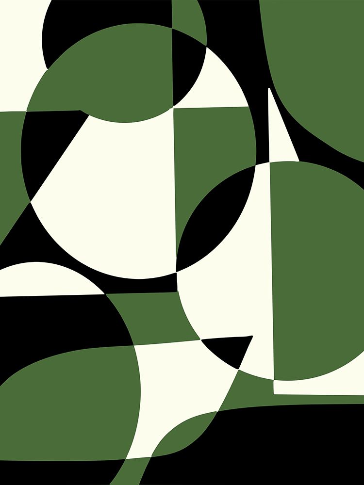 Geometrical Green And Black art print by Little Dean for $57.95 CAD
