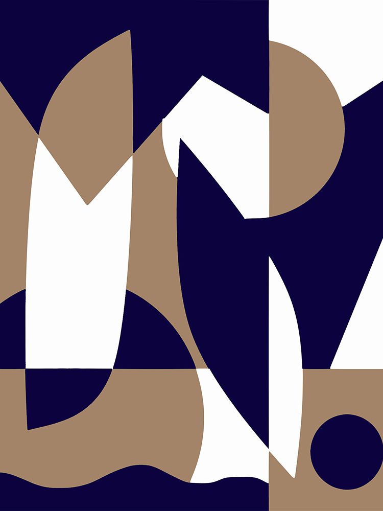 Geometrical Grey And Blue art print by Little Dean for $57.95 CAD