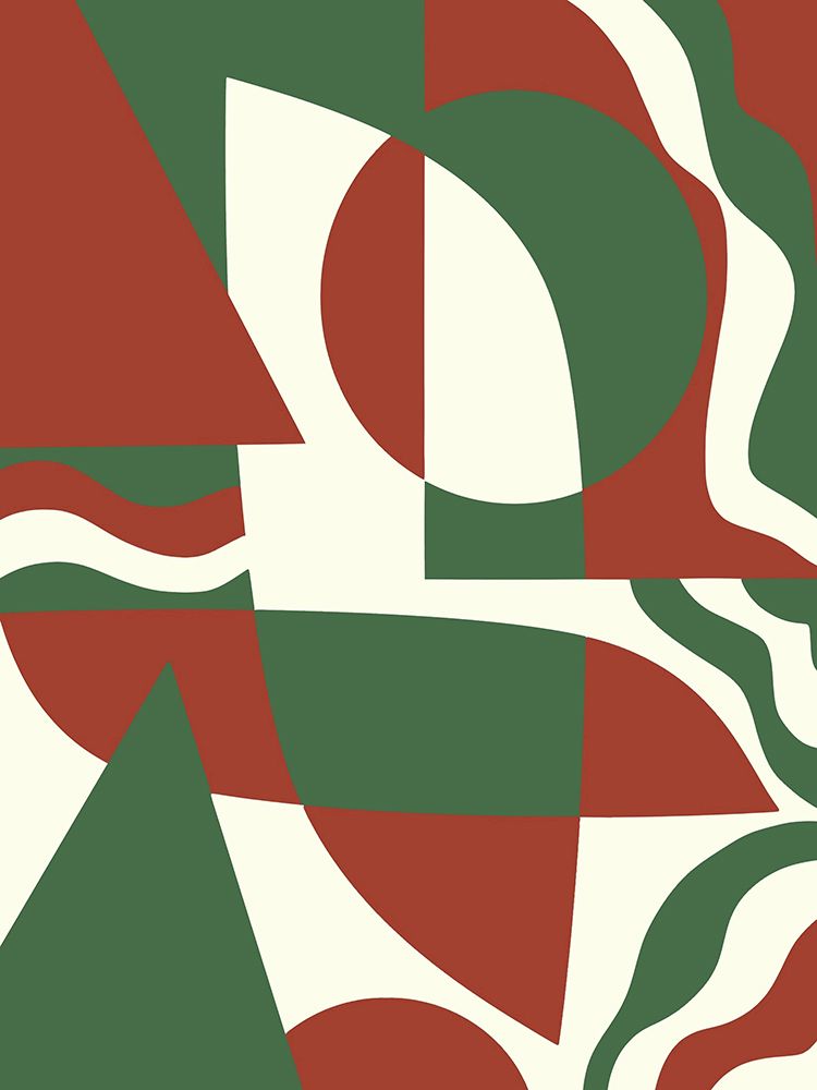 Geometrical Red And Green art print by Little Dean for $57.95 CAD