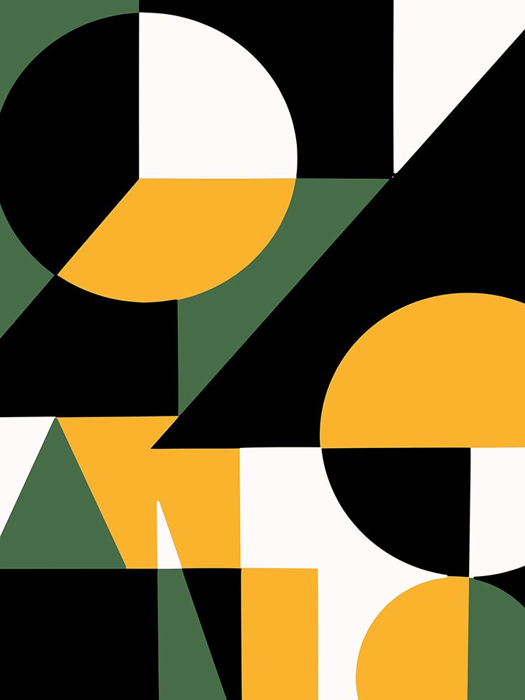 Geometrical Yellow Green And Black art print by Little Dean for $57.95 CAD