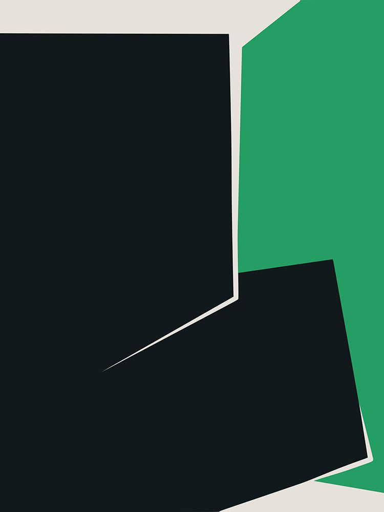 Green And Black Plain Abstract art print by Little Dean for $57.95 CAD