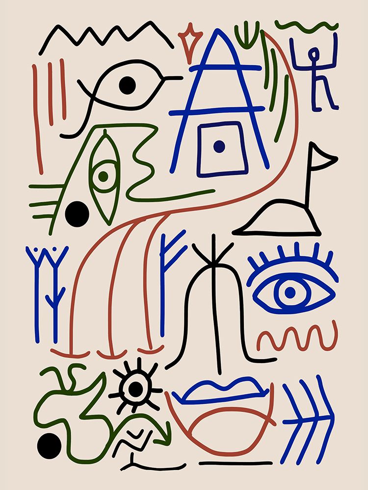 Line Art Bizarre Ancient Symbol art print by Little Dean for $57.95 CAD