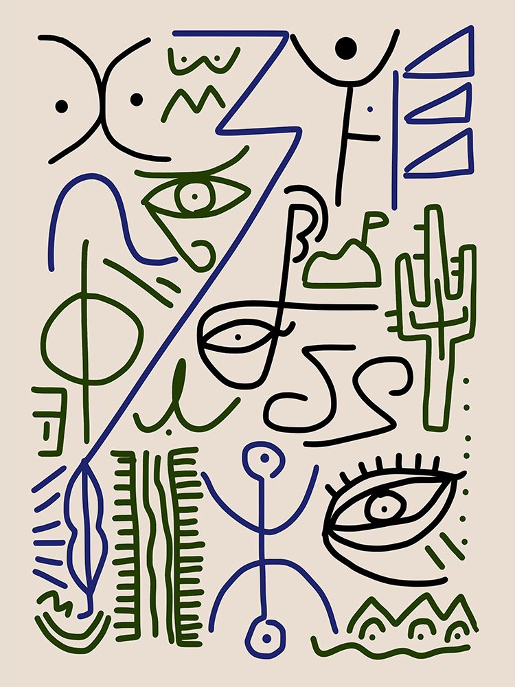 Line Art Bizarre Village Symbol art print by Little Dean for $57.95 CAD