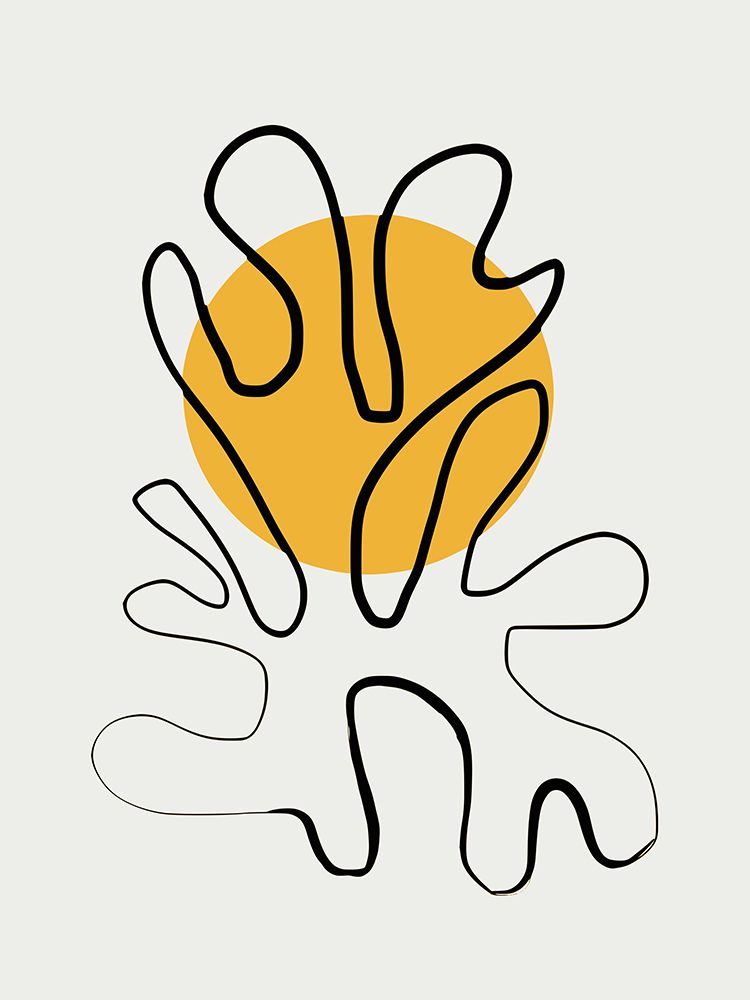 Minimalist Coral and Sun art print by Little Dean for $57.95 CAD
