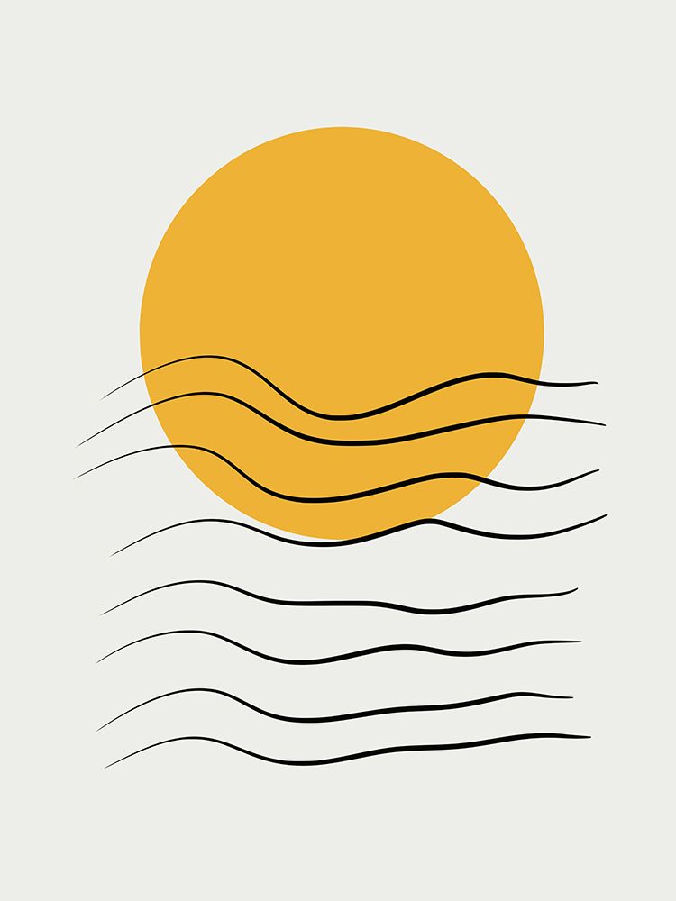 Minimalist Sun and Ocean art print by Little Dean for $57.95 CAD