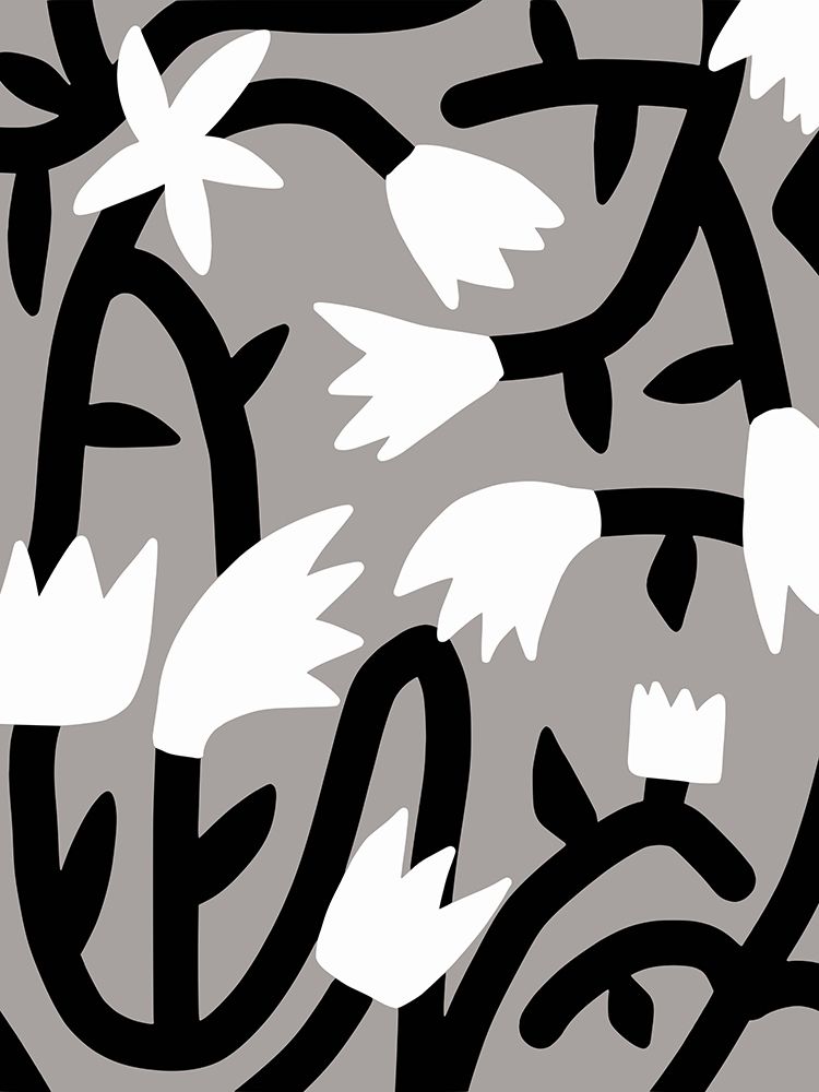 Black and White Bloom Vine art print by Little Dean for $57.95 CAD