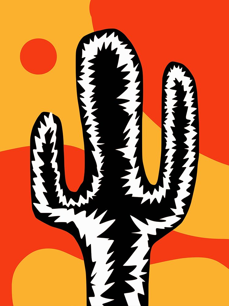 Black and White Cactus art print by Little Dean for $57.95 CAD
