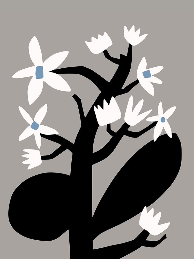 Black and White Flower art print by Little Dean for $57.95 CAD
