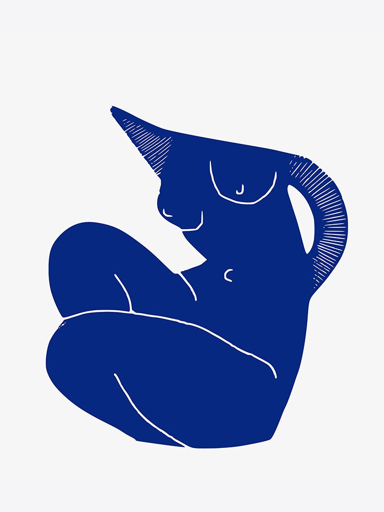 Blue Seated Nude Cut Out art print by Little Dean for $57.95 CAD