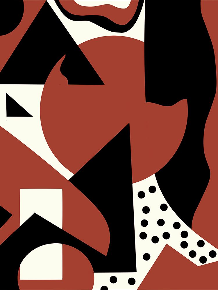 Geometrical Red Abstract Maximalist art print by Little Dean for $57.95 CAD