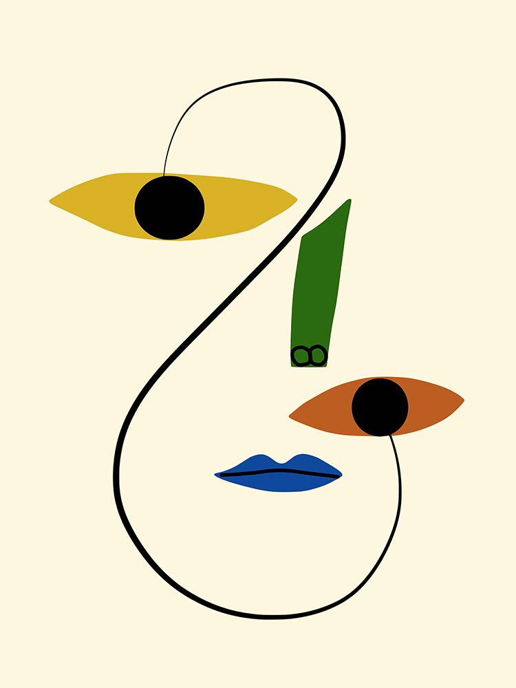 Line Art Face Cut Out art print by Little Dean for $57.95 CAD