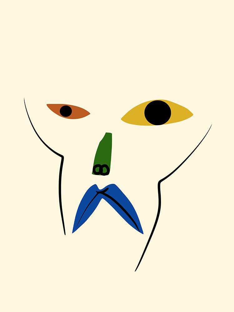 Lines and Cut Out Minimalist Portrait art print by Little Dean for $57.95 CAD