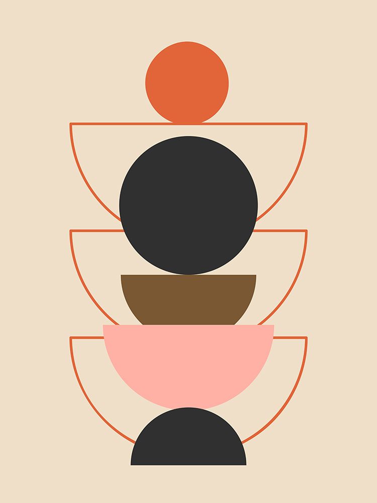 Mid Century Circle Balance art print by Little Dean for $57.95 CAD