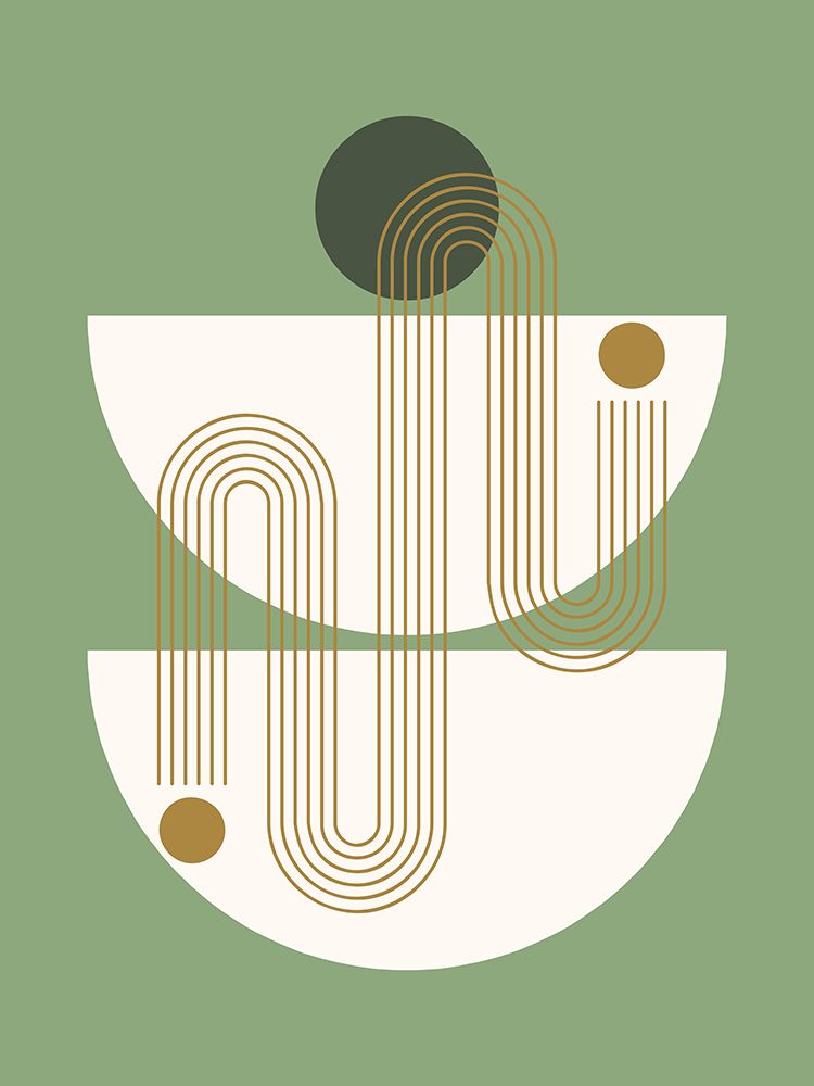 Mid Century In Sage Green art print by Little Dean for $57.95 CAD