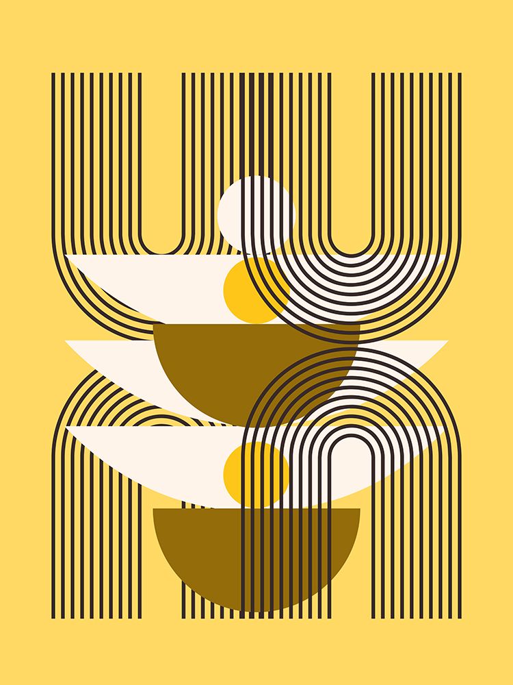 Mid Century In Yellow art print by Little Dean for $57.95 CAD