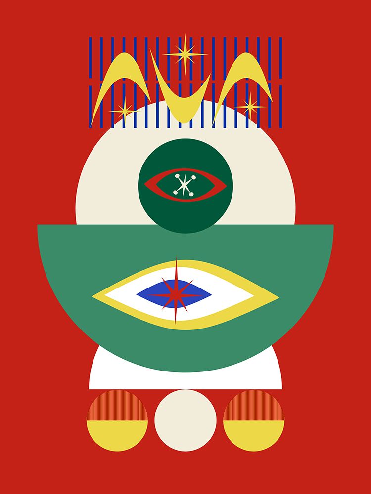 Mid Century Retro Red art print by Little Dean for $57.95 CAD