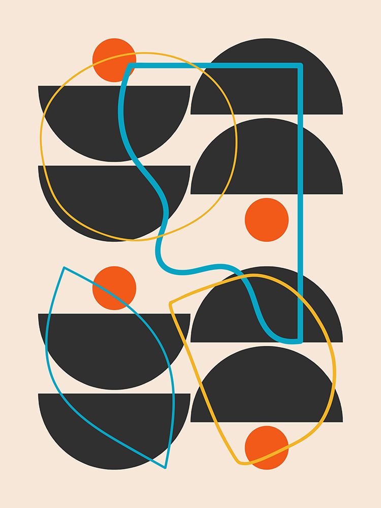 Mid Century With Abstract Lines art print by Little Dean for $57.95 CAD