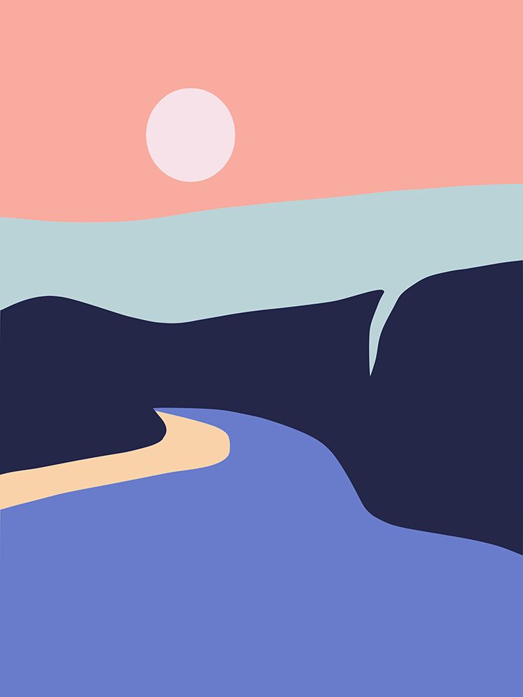 Minimalist Coastal Lagoon art print by Little Dean for $57.95 CAD