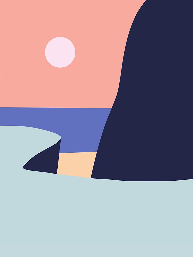 Minimalist Sunset Beach View art print by Little Dean for $57.95 CAD