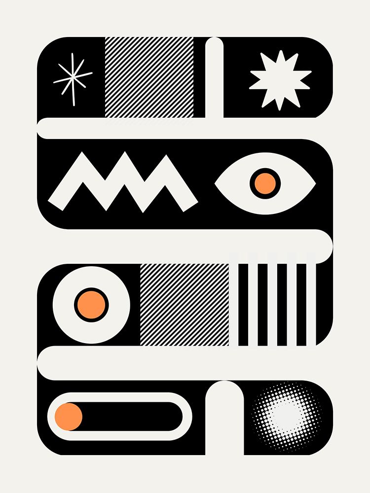 Mono Geometrical Design art print by Little Dean for $57.95 CAD