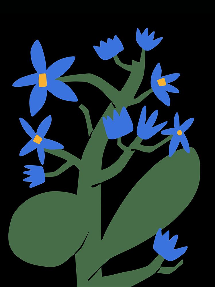 Nocturnal Blue Flower art print by Little Dean for $57.95 CAD