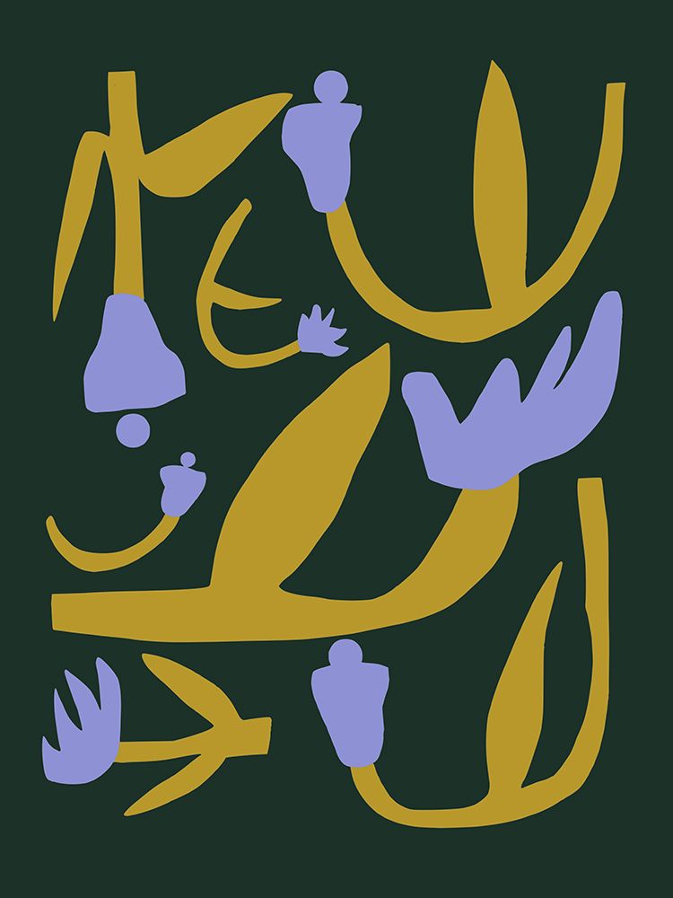 Purple and Gold Flower Cut Out art print by Little Dean for $57.95 CAD