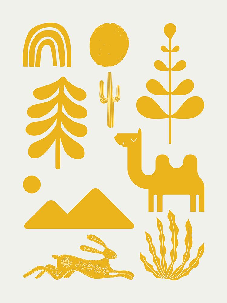 Scandinavian Ornaments In Yellow art print by Little Dean for $57.95 CAD