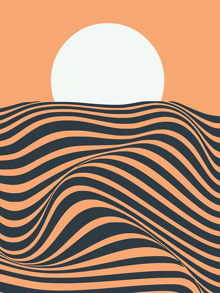 Wave And Sunset art print by Little Dean for $57.95 CAD