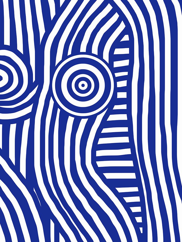 Front Blue And White Striped Nude art print by Little Dean for $57.95 CAD