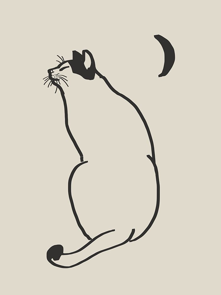 Line Art Cat Drawing 4 art print by Little Dean for $57.95 CAD