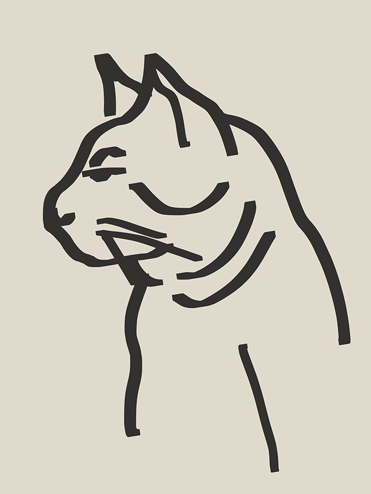 Line Art Cat Drawing art print by Little Dean for $57.95 CAD