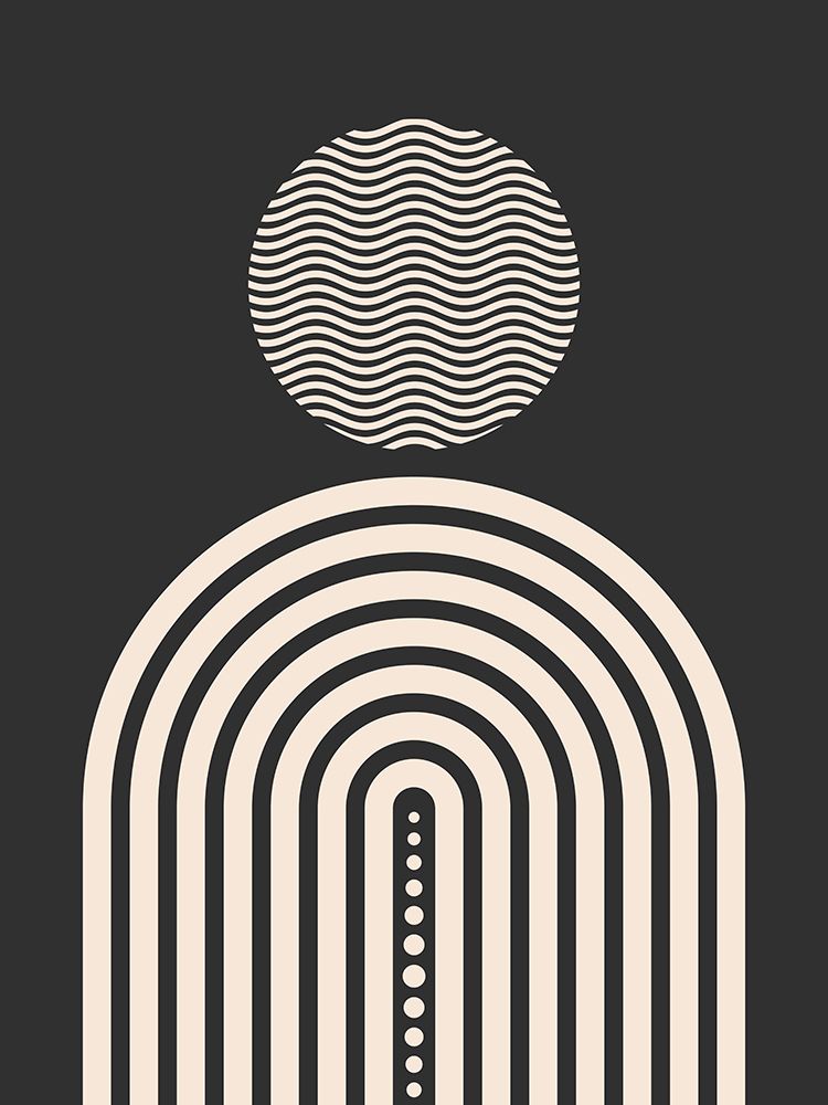 Mid Century Geometrical In Black art print by Little Dean for $57.95 CAD