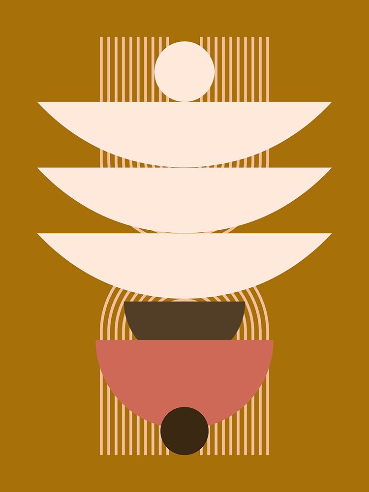 Mid Century Geometrical In Brown art print by Little Dean for $57.95 CAD