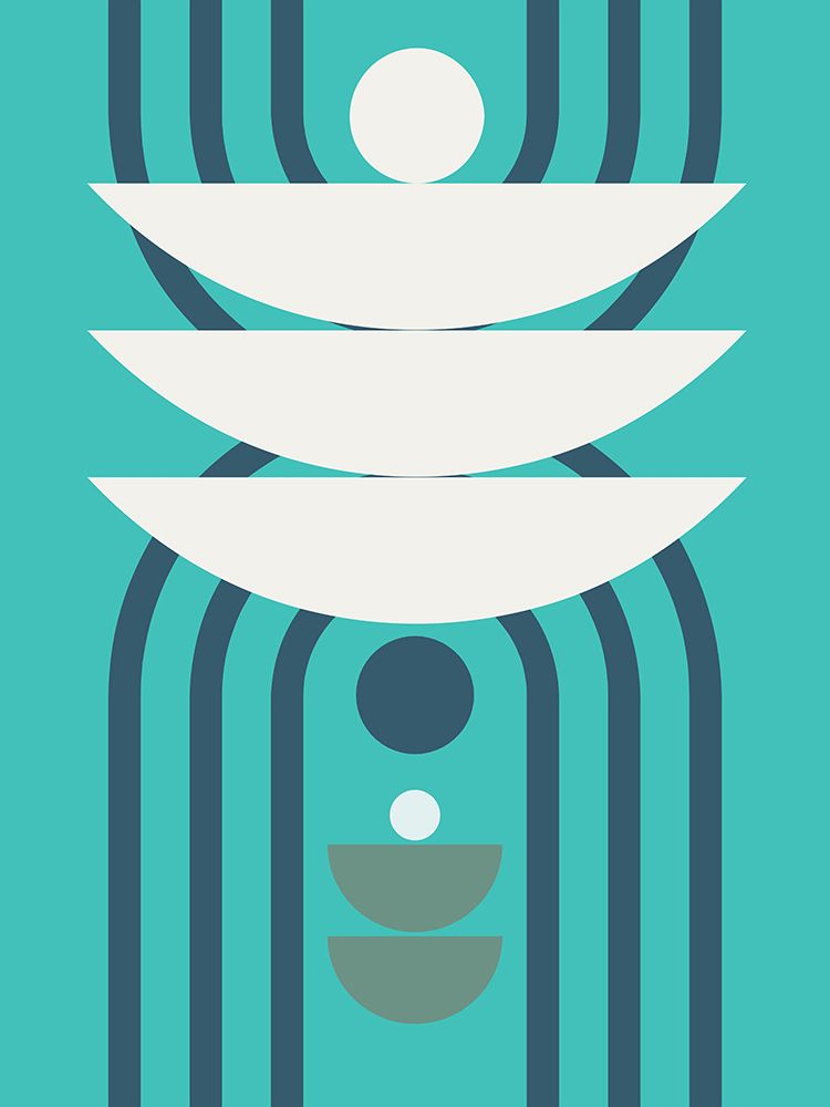 Mid Century Geometrical In Mint art print by Little Dean for $57.95 CAD