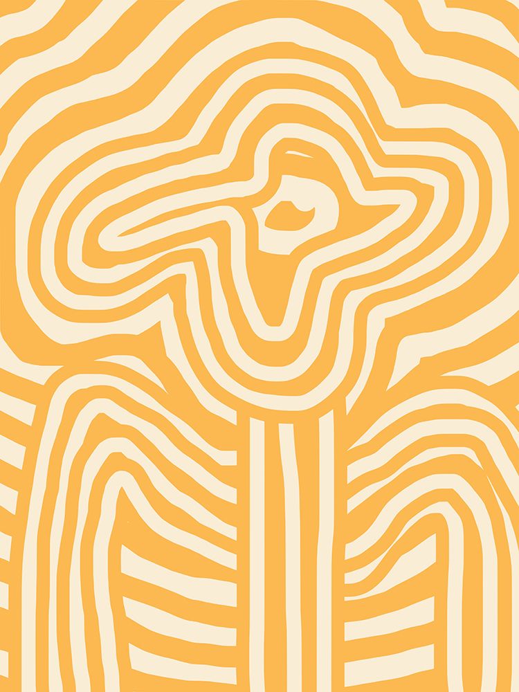 Yellow Striped Flower art print by Little Dean for $57.95 CAD