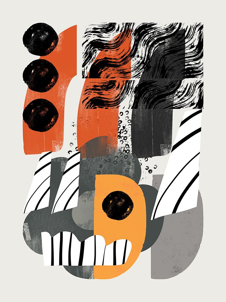 Abstract Shape Collage In Black art print by Little Dean for $57.95 CAD