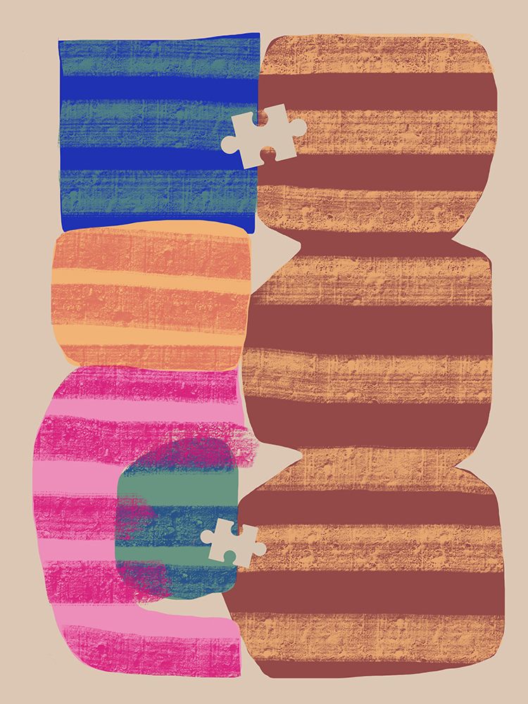 Abstract Stripe Minimal Collage 14 art print by Little Dean for $57.95 CAD