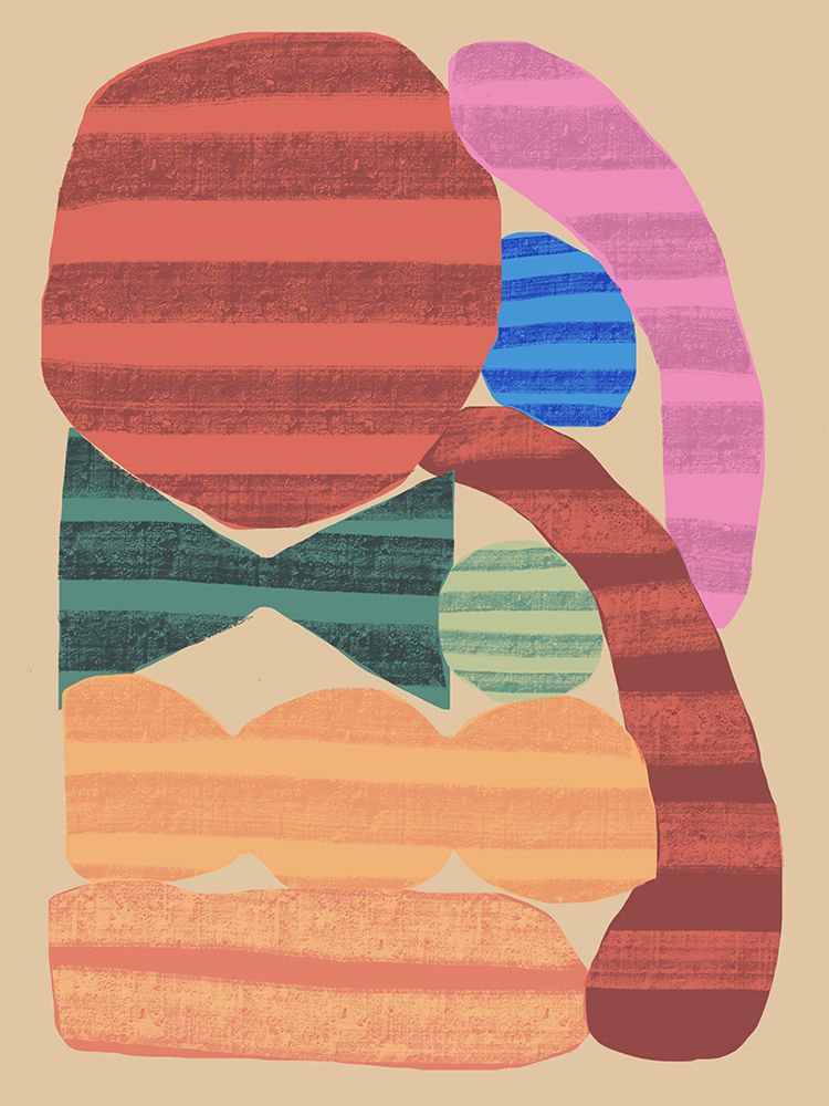 Abstract Stripe Minimal Collage 15 art print by Little Dean for $57.95 CAD