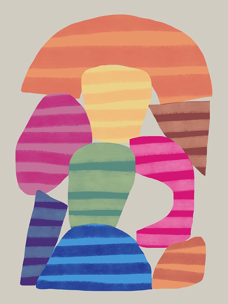 Abstract Stripe Minimal Collage 16 art print by Little Dean for $57.95 CAD