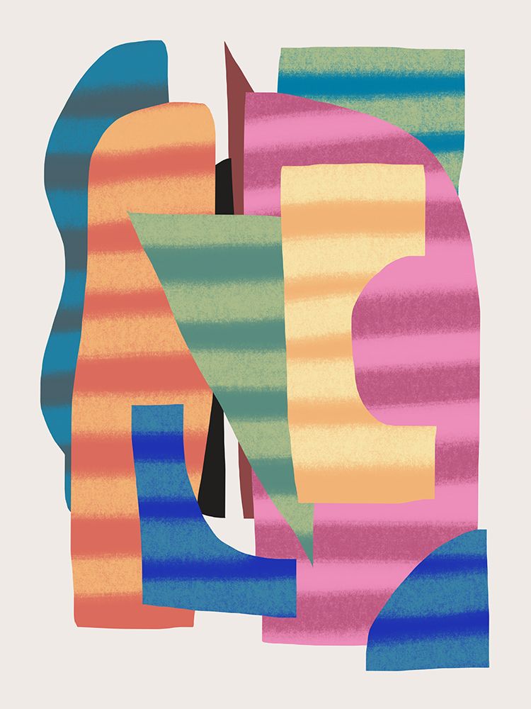 Abstract Stripe Minimal Collage 17 art print by Little Dean for $57.95 CAD