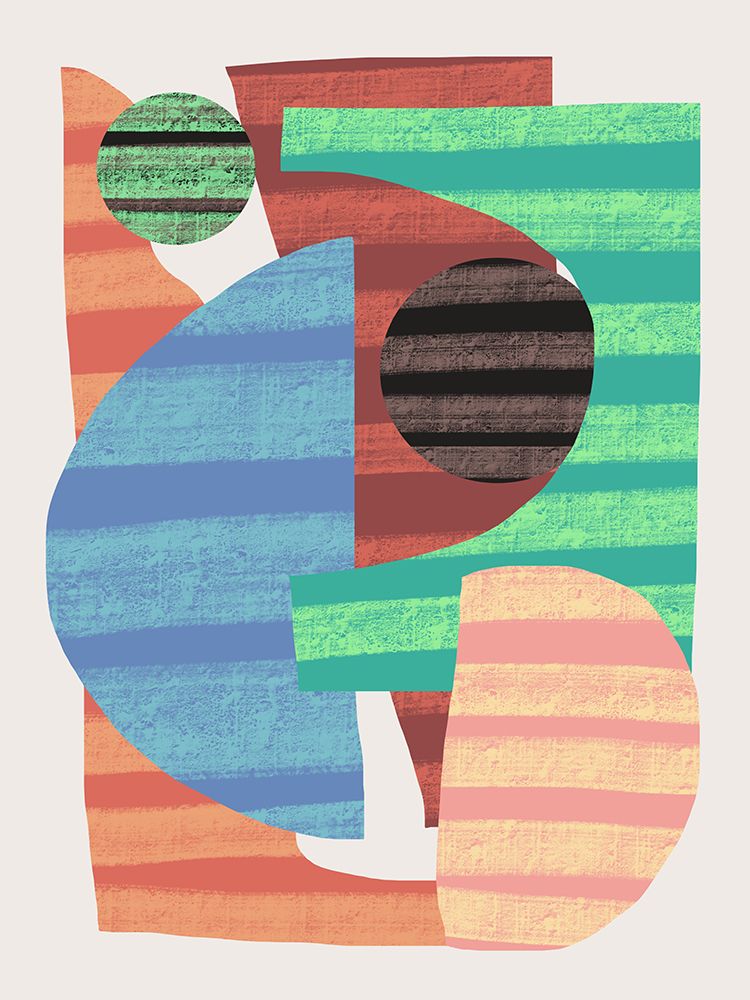 Abstract Stripe Minimal Collage 18 art print by Little Dean for $57.95 CAD